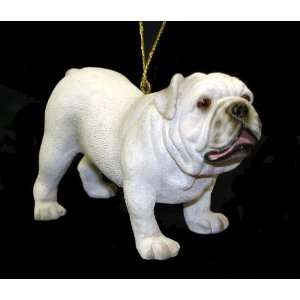  2.75 White Bulldog Canine Christmas Ornament: Home 