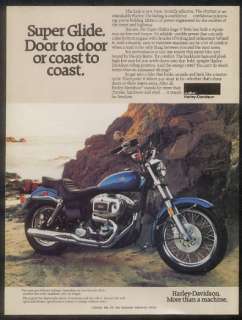 1980 Harley Davidson Super Glide motorcycle photo ad  
