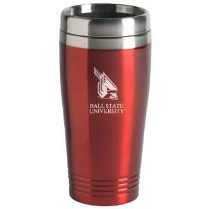   Ball State University   16 ounce Travel Mug Tumbler   Red: Sports