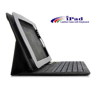 New Leather Case Holder with Keyboard for iPad / iPad 2 (Black)   FREE 