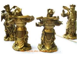 China Bronze 4 Great Heavenly Kings immortals Statue 5  