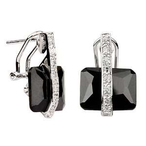   925 Black Diamond CZ Firebolt Sterling Silver Earrings: Willow Company