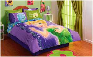 New Girls Purple Green Tinker Bell Comforter Bedding Set Full 4  