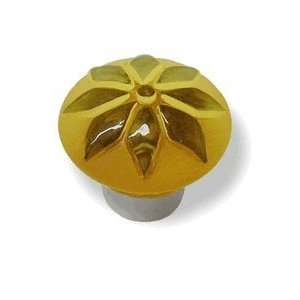  Betsy Fields Glass Cabinet Knob Amber Flower: Home 