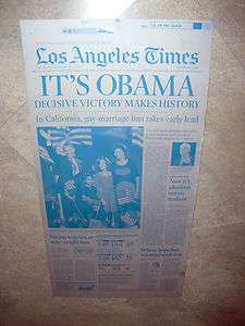   Aluminum Newspaper Plate ITS OBAMA Los Angeles Times 2008 Elections