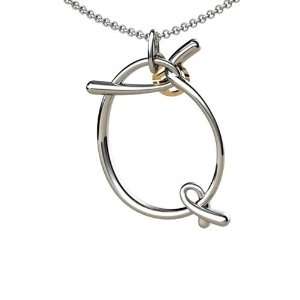   14K Gold Script Initial Q Pendant with chain: Franco Vincente: Jewelry