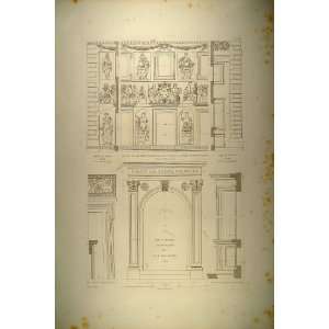  1860 Engraving Renaissance Architecture Door Roman Rome 