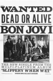 Bon Jovi Wanted Dead or Alive Concert Poster Print  