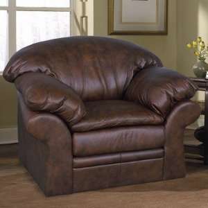  Castlerock Leather Chair Leather: Brown: Furniture & Decor
