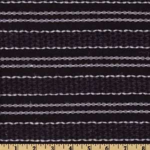  60 Wide Light Weight Wool Blend Stripe Black/Grey/Ivory Fabric 