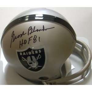  Autographed George Blanda Mini Helmet   2bar HOF81: Sports 