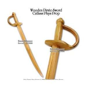  Wooden Caribbean Pirates Cutlass Sword Prop: Sports 