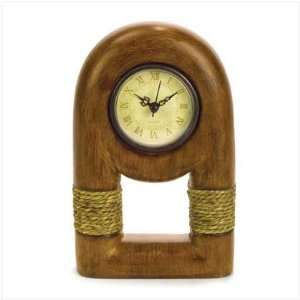  Wood Clock with Rope Trim