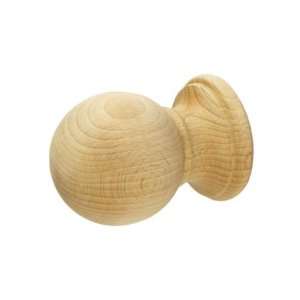  Wood Ball Finials for 2 or 2 1/4 Pole (2 Pack 