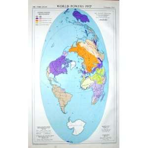    Colour Map 1958 World Powers United Nations Russia