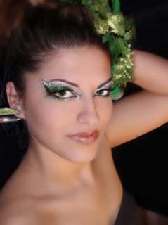 Xotic Costume Glitter and Rhinestone Eye Makeup & Eyelash Kit Envy