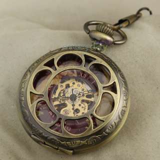   Tone Mechanical Pocket Watch Painting Image Chain Gift Xma  