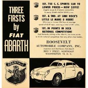   Automobile Fiat Abarth Vintage Car   Original Print Ad
