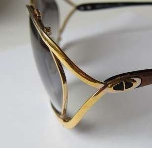   VINTAGE CHRISTIAN DIOR BUTTERFLY SUNGLASSES 2056 CHIC GOLD AMBER 1980s