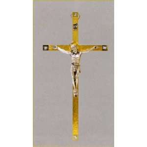  Fine All Metal Gold Tone Crucifix with Silver Tone Corpus 
