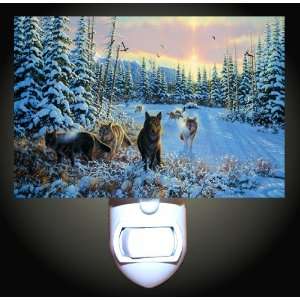  Hunting Wolves Decorative Night Light: Home Improvement