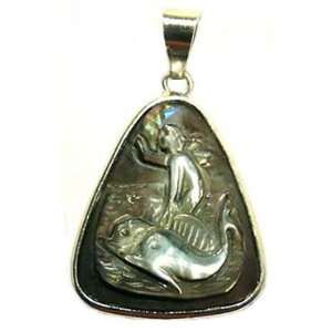  Cameo Pendant Italian Sterling Silver Master Carved Mother 
