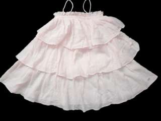 FRED BARE ~ PINK CHEESECLOTH TIERED DRESS ~ Sz 4 EUC  