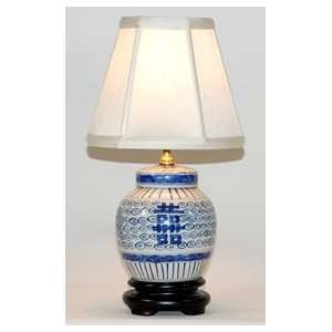   & White Double Happy Porcelain Accent Table Lamp: Home Improvement