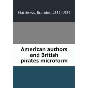   and British pirates microform Brander, 1852 1929 Matthews Books