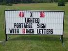 OUTDOOR PORTABLE LIGHTED BUSINESS SIGN W/STAND 40X96
