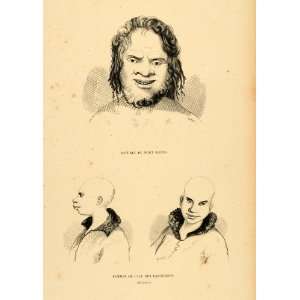  1843 Engraving Australia Aborigine Man Kangaroo Island 