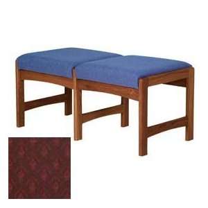  Two Person Bench   Mahogany/Burgundy Arch Pattern Fabric 