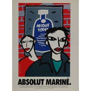   Ad Absolut Marine Vodka Oscar Marine Brandi NICE   Original Print Ad