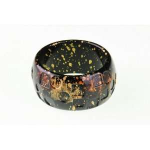    Jupiter Black Abstract Art Fashion Bangle Bracelet: Jewelry