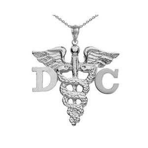   of Chiropractic Medicine DC Silver Necklace for Chiropractors   18IN