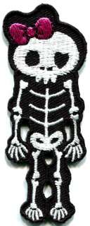   skeleton goth punk emo horror biker applique iron on patch new S 257