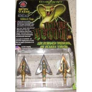  6 Broadheads Viper Venom 4 blade cut on contact NIP 