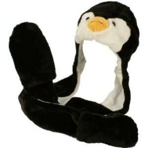  Winter Faux Fake Fuzzy Penguin Animal Fur Scarf Trapper Hat 