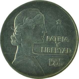 1935   AU   Cuba   ABC Peso   Silver Dollar   Crown Sized   Coin 