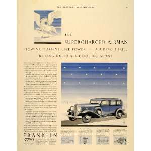   Airman Franklin Blue Antique Cars   Original Print Ad