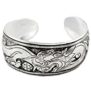  Tibetan Silver Bracelet with a Dragon 