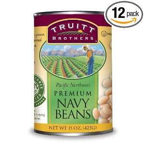 Truitt Brothers Premium White Navy Beans, 15 oz. cans (Pack of 12)