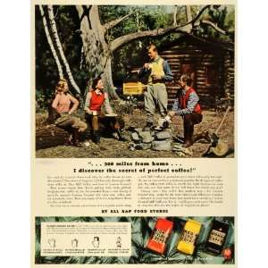   Coffee Camping Cooking Outdoors   Original Print Ad