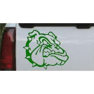 Bulldog (growl) Car Window Wall Laptop Decal Sticker    Dark Green 6 