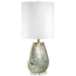  Oval Gold Acid Etched Glass Table Lamp: Home Improvement