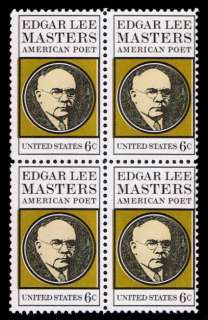 Poet Edgar Lee Masters on old U.S. Postage Stamps  