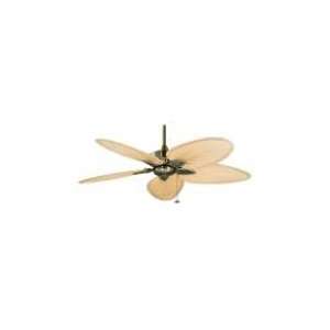   Fan with 220 Volt with White Bulb, Antique Brass