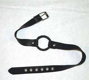 Leather Wrapped O Ring Harness with Adjustable Strap  