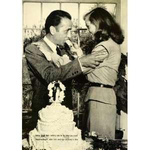  1944 Print Wedding Actress Lauren Bacall Actor Humphrey 