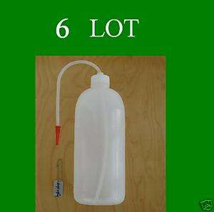 New LOT 6 Wash Bottle 1000 ML Plastic Squeeze Washing  